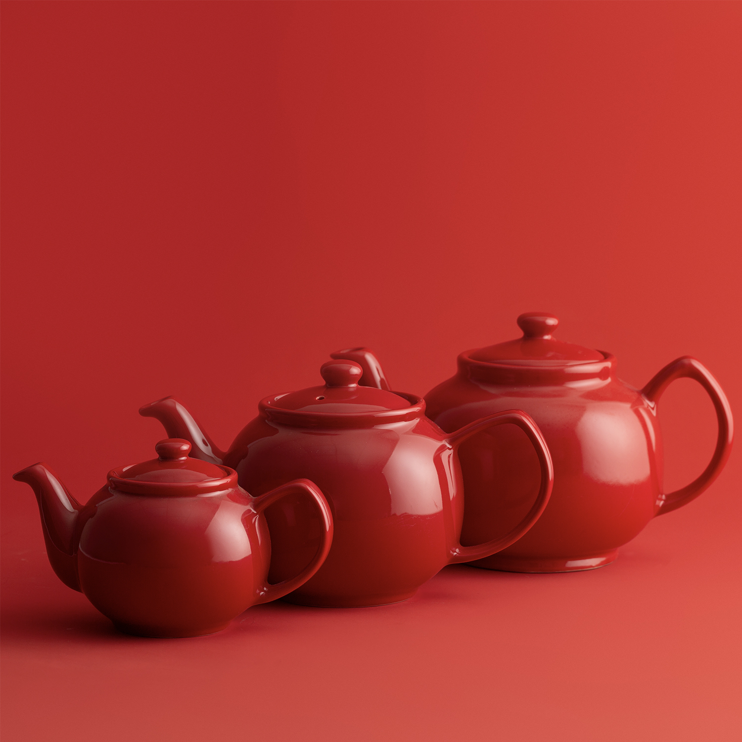 Teekanne | glänzend rot | 2 Tassen