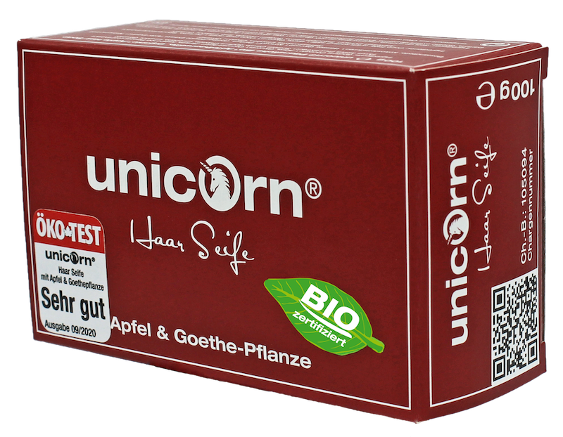 unicorn® Apfel-Haarseife mit Goethe-Pflanzenextrakt 16g