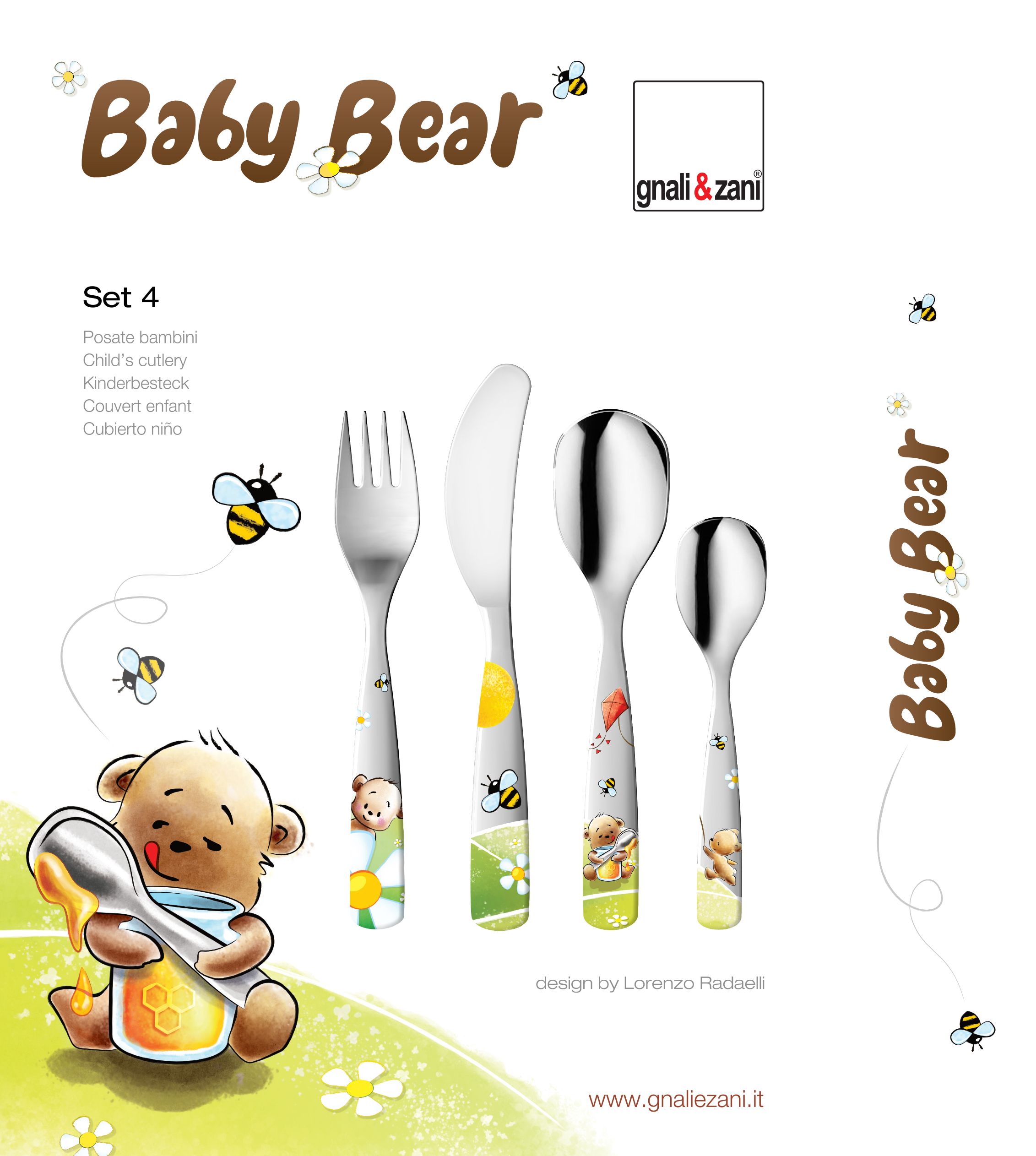 Kinderbesteck Set | 4-teilig | Bären