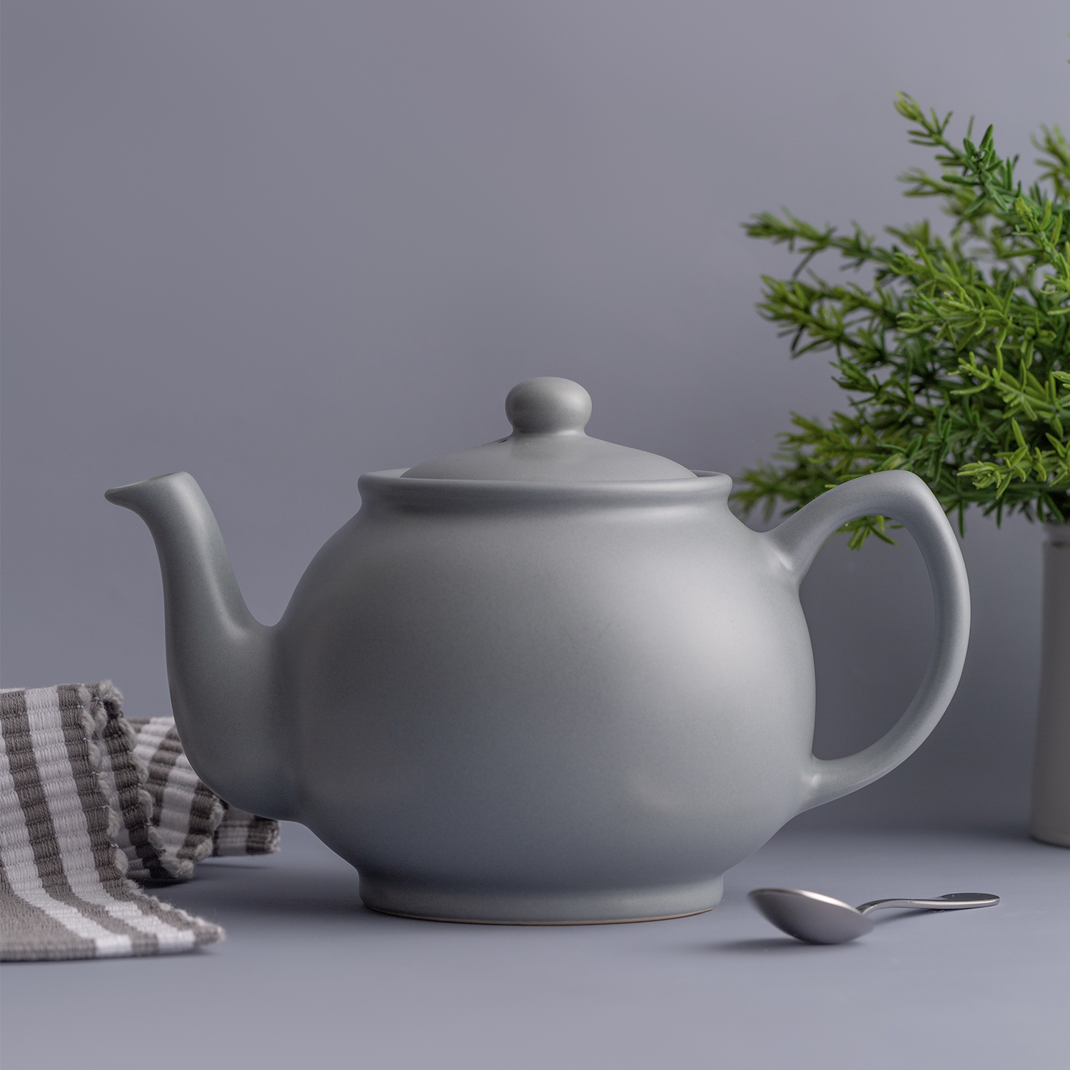 Teekanne | matt grau | 6 Tassen